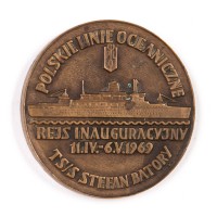 Medal okolicznościowy z okazji pierwszego rejsu statku transatlantyckiego TSS Stefan Batory. Polska, 1969.
